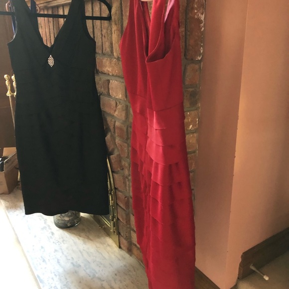 Elegant Red Jones & Co rushed dress size 4 bling - Picture 7 of 7